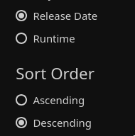 Sort Menu